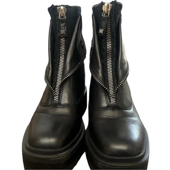 NWOT Sam Edelman Linds Black Front Zipper Zipper Chelsea Boots Sz 8. - Picture 5 of 7